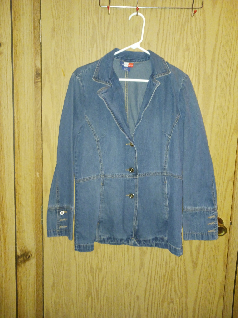 French Cuff Blue Denim Blazer Jacket